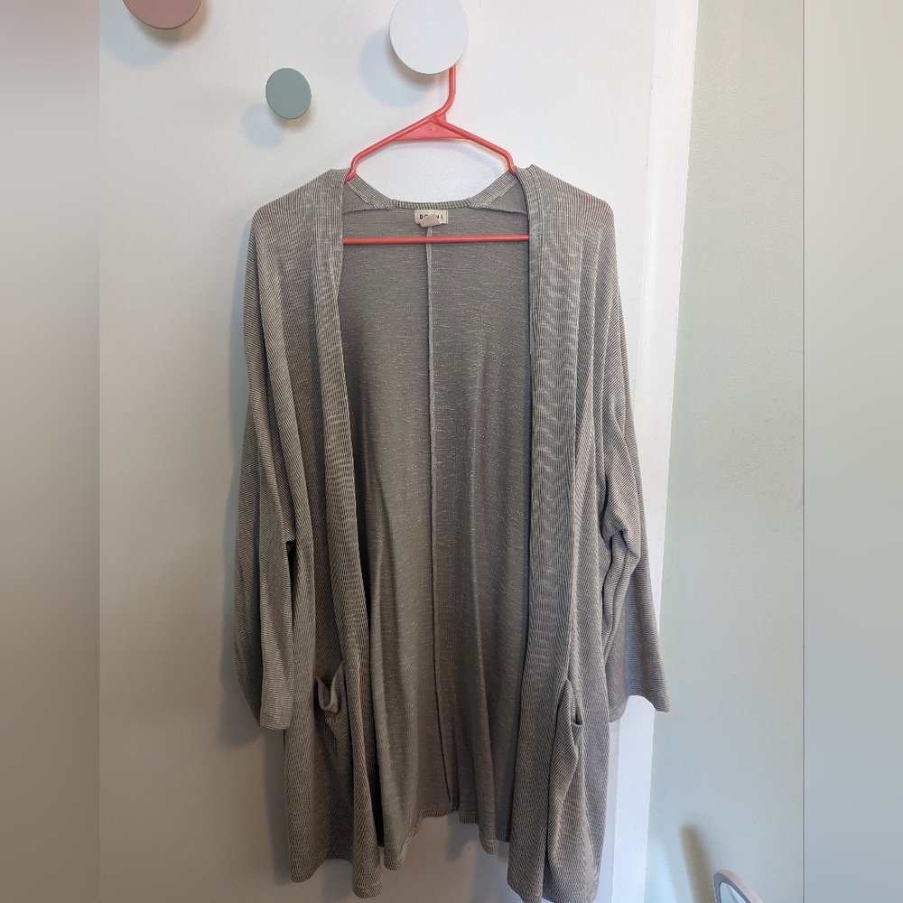 Open front grey cardigan